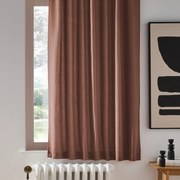 Gordijn in gewassen linnen met verdekte lussen, radiator, Onega