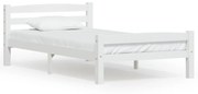 vidaXL Bedframe massief grenenhout wit 90x200 cm