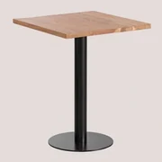 Macchiato Vierkante Bartafel Van Acaciahout ↔︎ 60 Cm & Zwart - Sklum