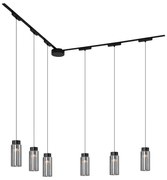 Modern railsysteem met 6 hanglampen zwart 1-fase - Magnetic Vance