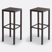 Set van 2 barkrukken in geperforeerd staal metaal, Choe