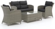 Stoel-bank loungeset Intenso  | 4 personen | Loungeset Grijs | Wicker (vlechtwerk) | Kees Smit Tuinmeubelen