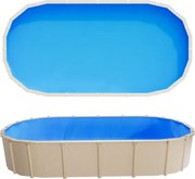 VEVOR zwembadfolie, 3,75 x 7,32 m, voor een wandhoogte van 120 cm, PVC zwembadfolie, 0,4 mm dik, UniBead vervangingsfolie, geschikt voor bovengrondse zwembaden met stalen wanden, blauw