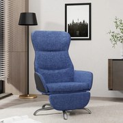 vidaXL Relaxstoel met voetensteun stof blauw