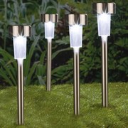 HI Tuinlampen 4 st solar LED 36 cm roestvrij staal