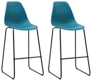 vidaXL Barstoelen 2 st kunststof turquoise