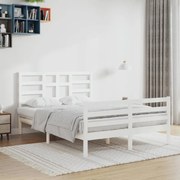 vidaXL Bedframe massief hout wit 120x200 cm