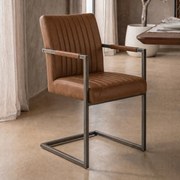 Tower Living Eetkamerstoel Met Armleuningen Industrieel Lichtbruin Ferro