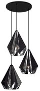 Industriële hanglamp zwart met mesh 3-lichts - Carcass