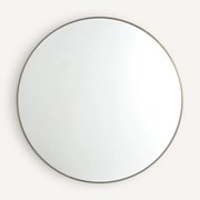 Spiegel in staal metaal met verouderde messing afwerkingØ100 cm Caligone