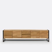 TV/hifi-meubel in eikenhout en fineer, L200 cm, Hiba
