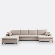 U-vormige zitbank in getextureerde stof, Milare