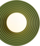 Retro plafondlamp groen met opaal glas - Lila