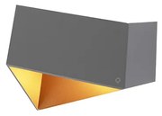 Design wandlamp grijs met koperen binnenkant - Fold Design, Modern G9 Binnenverlichting Lamp