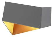 Design wandlamp grijs met koperen binnenkant - Fold Design, Modern G9 Binnenverlichting Lamp