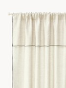 Semi-transparant linnen gordijnen Eleonara met tunnelzoom, 2-delig