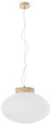 Hanglamp in messing, bamboe en opaline glas, Dolce