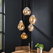 Trapse Hanglamp Met Amber Glas Kappen