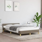 vidaXL Bedframe met hoofdeinde stof taupe 120x200 cm