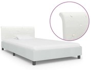 vidaXL Bedframe kunstleer wit 90x200 cm