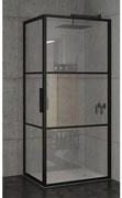 Riho Grid douchecabine 100x80x200cm 1 draaideur zwart profiel en helder glas G004013121