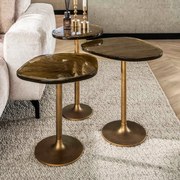 Bijzettafels Goudkleurig Glas Laag - 53 X 42cm.