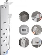 VEVOR Douchepaneeltorensysteem met regendouchekop, (124 cm) geborstelde roestvrijstalen douchekolom, aan de muur bevestigd regenmassagesysteem, met handdouche en 6 kleine massagejets