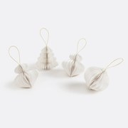 Set van 4 papieren kerstdecoraties, Caspar