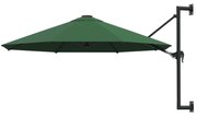 vidaXL Wandparasol met metalen paal 300 cm groen