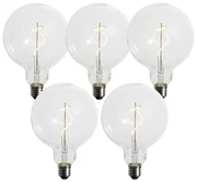 Set van 5 E27 dimbare LED lampen spiraal filament G125 4W 270 lm 2200K