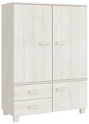 vidaXL Kledingkast 99x45x137 cm massief grenenhout wit