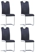 vidaXL Eetkamerstoelen 4 st kunstleer zwart