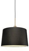 Stoffen Eettafel / Eetkamer Moderne hanglamp brons met kap 45 cm zwart - Combi 1 Landelijk / Rustiek, Modern E27 rond Binnenverlichting Lamp