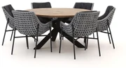 Manifesto Novara/ROUGH-Y ø150cm dining tuinset 7-delig