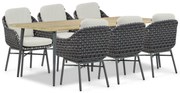 Tuinset 6 personen 240 cm Aluminium/wicker Grijs Santika Furniture Santika