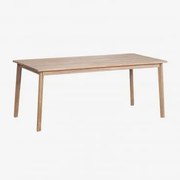 Rechthoekige Eettafel Van Acaciahout Kaela Lichte Acaciekleur & 220 X 100 Cm - Sklum