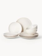 Handgemaakte serviesset Nordic Vanilla, 4 personen (12-delig)