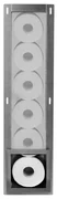 Looox Closed Inbouw Reserverolhouder 17.3x74x14cm - 6 rollen - RVS geborsteld cl1