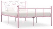 vidaXL Bedframe metaal roze 120x200 cm