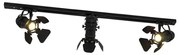 Modern railsysteem met 3 spots zwart 1-fase  - Iconic Movie