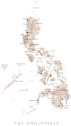 Kaart Map of the Philippines in neutral watercolor, Blursbyai