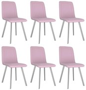 vidaXL Eetkamerstoelen 6 st fluweel roze