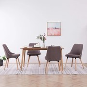 vidaXL Eetkamerstoelen 4 st stof taupe