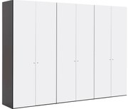 Goossens Kledingkast Easy Storage Ddk, Kledingkast 304 cm breed, 220 cm hoog, 6x glas draaideur