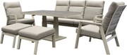 Barolo Pacific stoel bank dining loungeset 6 delig verstelbaar latte