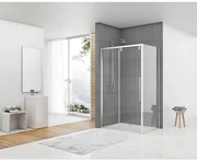 Van Rijn Products Softclose schuifdeur 1180-1190 x 2000 helder clear glas 8 mm, chroom, incl. greep. Combineren met wand naar keuze. ST06350120