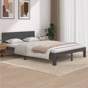 vidaXL Bedframe massief grenenhout grijs 140x200 cm