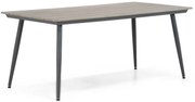 Dining Tuintafel rechthoekig 180 x 92 cm Aluminium/polywood Grijs Matale