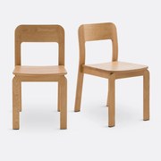 Set van 2 stoelen in massief eik, Talet