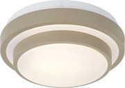 Moderne plafondlamp taupe met wit 25cm IP44 - Walden